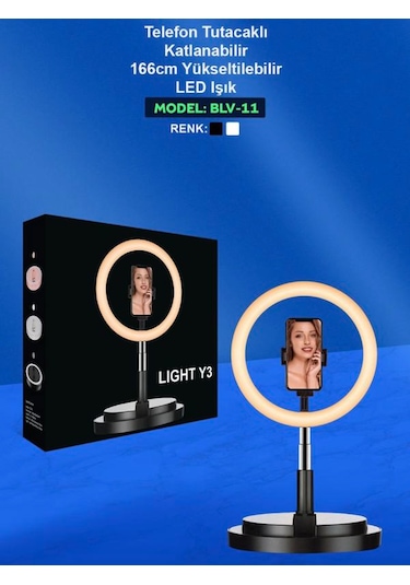 Rgb Led Halka Işık 168cm Teleskopik Tripodlu, 160 Led, Telefon Tutucu, Katlanabilir Ring Light
