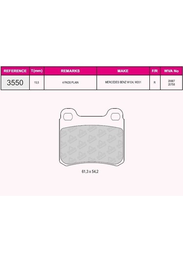 Aysan Fren Balata Arka Mercedes 190 W201 2.0 1982-1993