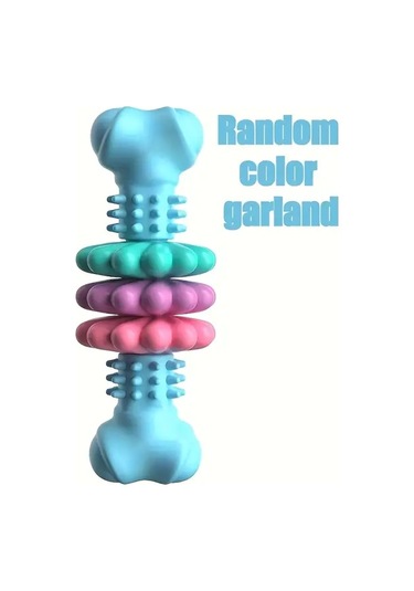 Elmpaly Dayanıklı Mavi Kemik Köpek Oyuncak - Güçlü Çiğneyenler İçin Diş Temizleyen