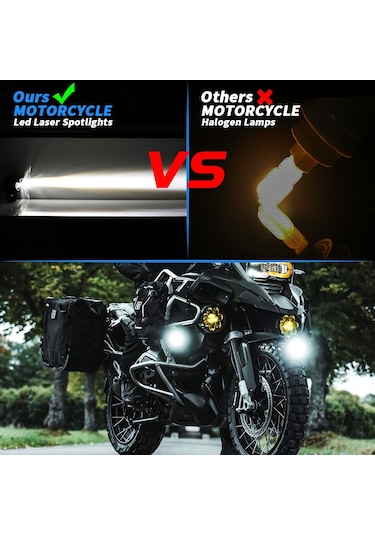 Hallow-2 Adet Motosiklet Işık Led Spot Çift Renkli Yüksek/düşük Lmk00328