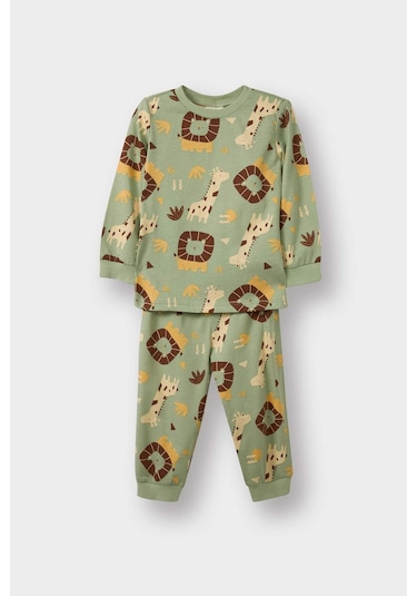 Defacto Erkek Bebek Pijama Takımı Safari Baskılı Uzun Kollu Penye Üst Uzun Alt G4402a525wngn270 Yeşil-gn270 Defacto Erkek Bebek Pijama Takımı Safari Baskılı Uzun Kollu Penye Üst Uzun Alt G4402a525wngn270 Yeşil-gn270