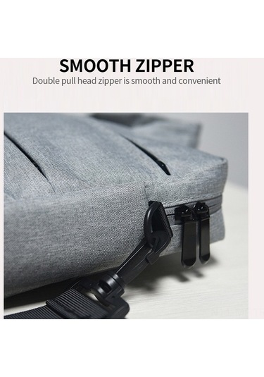 Didadodo Su Geçirmez 15.6 Dizüstü Çanta - Yumuşak Astarlı Gri, Kapaklı Gri