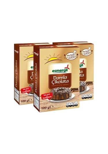 Esmergil Damla Çikolata 3'lü Paket 3 x 100 Gr
