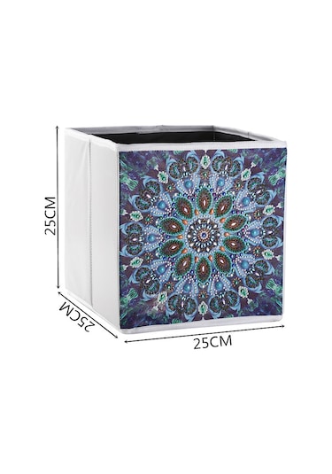 Jeemson Kırmızı Taş Tablo Dıy Saklama Kutusu - Beyaz Kumaş Malzeme, 25cm, Araç Seti Dahil Snh005 Çok Renkli