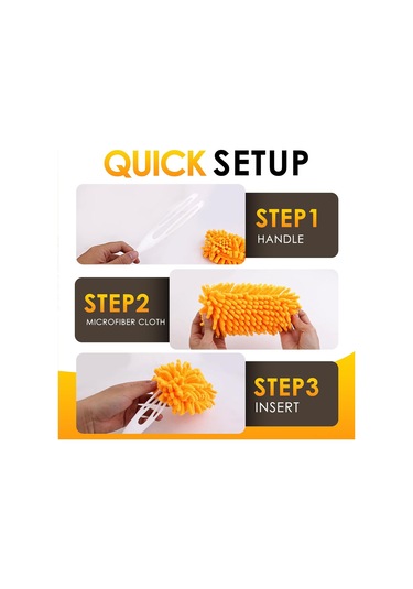 Padalink Redones Mikrofiber Toz Alma Yedek Uçları 4 Adet, Çoğu Koluyla Uyumlu, Yeniden Kullanılabilir, Yüksek Tavan Ve Mobilyalar İçin