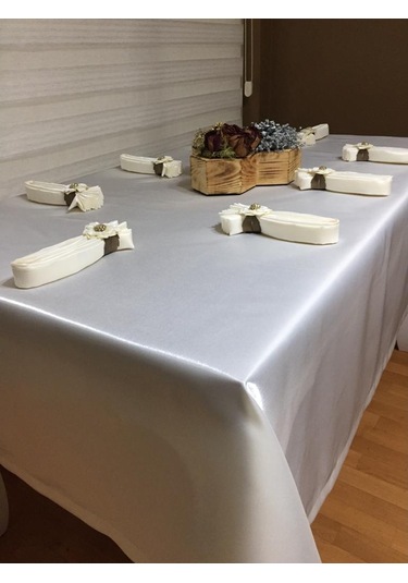 Finezza Kristal Monoray Kumaş Krem Sofra Takımı 8 Kşl. 160X220 Cm