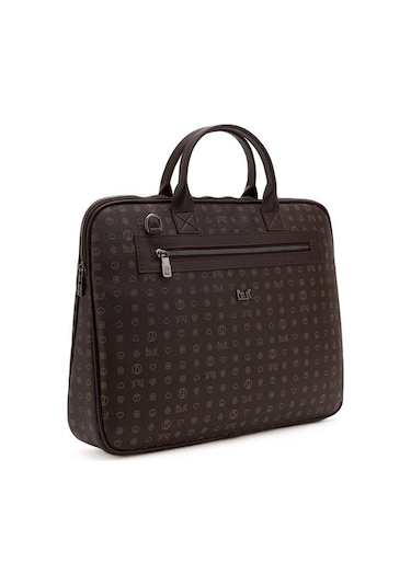 Bilik Deri Monogram Kahve Unisex Laptop & Evrak Çantası Rh09 Busi 001