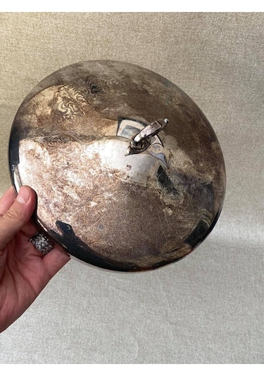 Gümüş Kaplama Desenlı Tencere Kapağı 24Cm