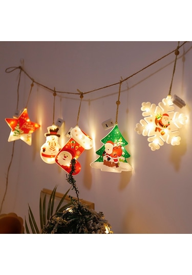 6 İn 1 Led Noel Kolye Dize Işıklar Usb Tatil Dekorasyon Işık Diğer