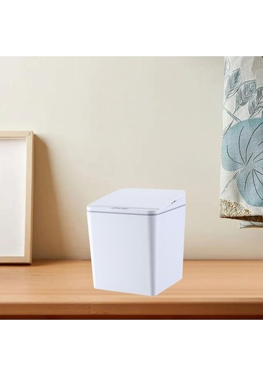 Pazly Suntek Sensör Ofis Mutfak Kovası Için Çöp Beyaz Banyo Araba Akıllı 6l Oj Beyaz