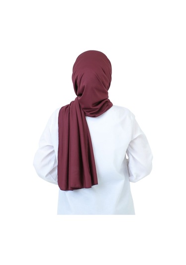 Şal Zarif Başörtüsü Eşarp Tesettür Giyim Uzun Abiyelik Vişne