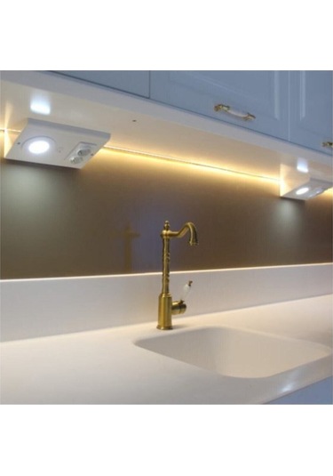 Bizce Led Park Mutfak Dolap Tezgah Altı Aydınlatmave Prizi Beyaz İşık