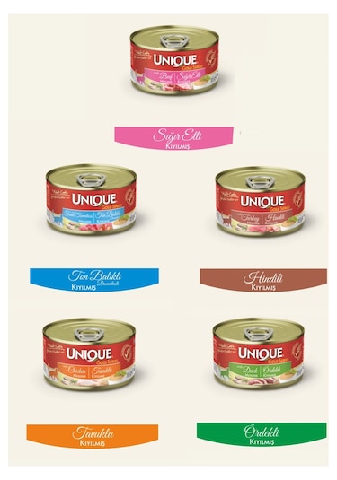 Unique Karışık Yetişkin Kedi Konserve Maması 5 x 85 G