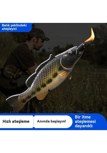 Jian Fan Levrekşeklindeki Ateşleme Tabancası, Garipçakmak, Şişme, Garip Gaz Sobası, Güveç Sobası, Çakmak Siyah