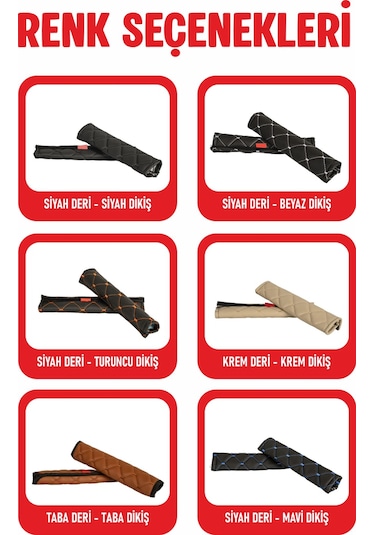 Mıtsubıshı Outlander Uyumlu Emniyet Kemer Pedi Siyah Deri Mavi Dikişli