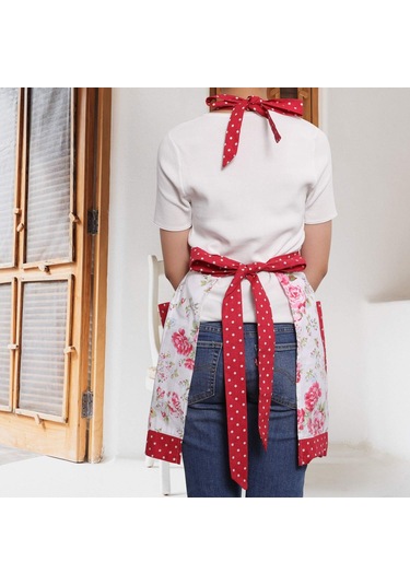 Kadınlar İçin Cepli Mutfak Önlükleri, Kadınlar İçin Yemek Pişirme Önlükleri, Fl Floral Lollipop Red, Diğer