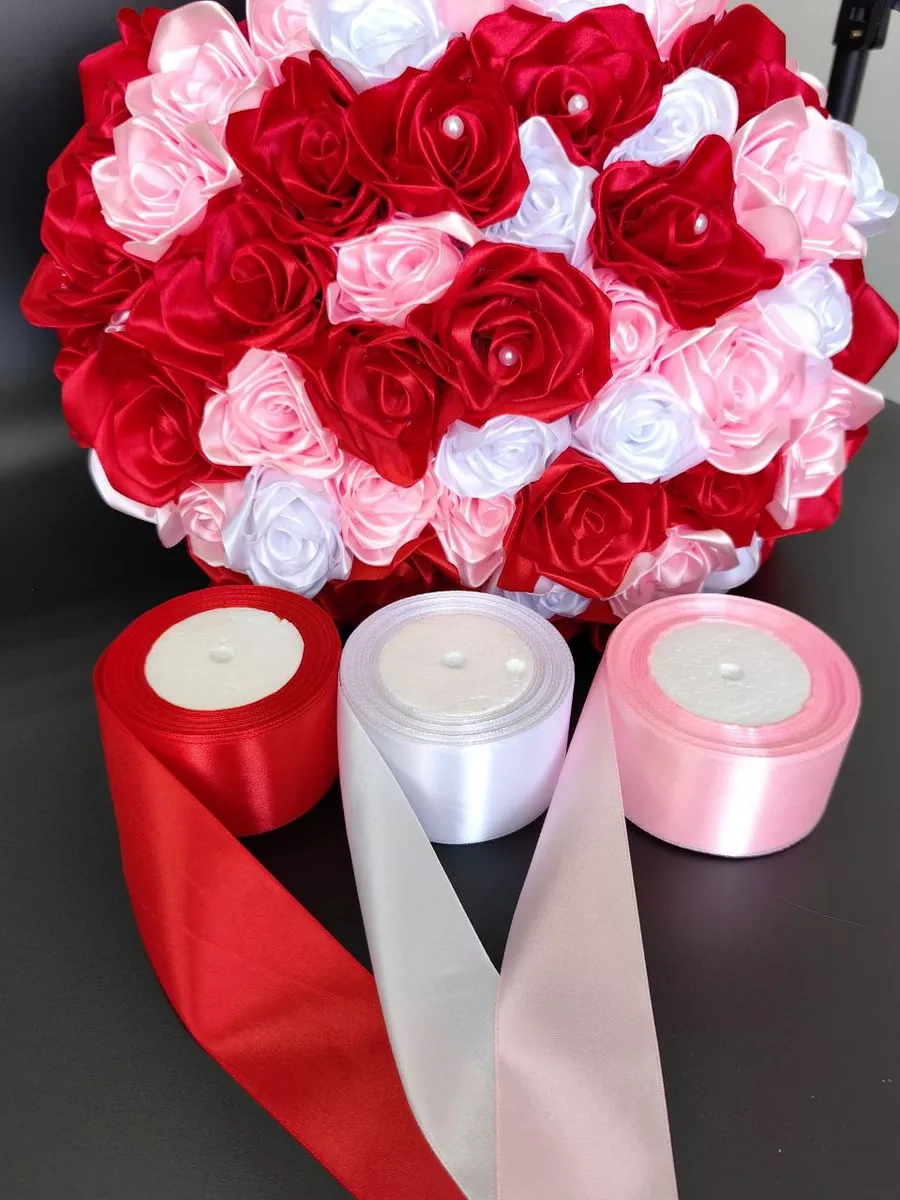 Magazin Dla Rukodel'nic Ip Gavrilov R N Saten Kurdela Kırmızı 5 Cm 22 M El İşi Ambalaj İçin 50741971