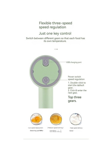 Soulader Kablosuz Pratik El Tipi Yumurta Çırpma Makinesi, Mutfak Şefi Mikseri, Mini Çırpıcı Yeşil