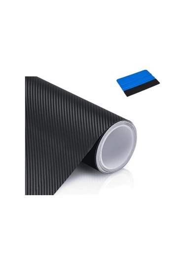 Hava Kanallı Siyah Karbon Kaplama Folyosu 152 Cm X 50 Cm + Keçeli Ragle