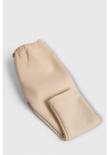 Pamuk Yumuşak Esnek Kumaş Bebek Çocuk Tayt Sütlü Kahve