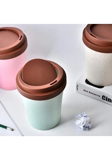 Darvish Tm Kapaklı Masaüstü Çöp Kutusu 314475365 Pembe