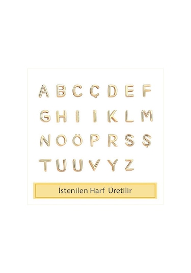 Ip Örgü 14 Ayar Altın Ü Harfli Bileklik Sarı Altın