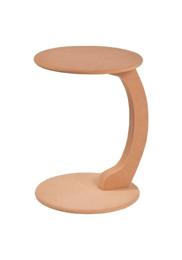 Evimeaksesuar Ufo Tekerli Yuvarlak Tekli C Sehpa Hâm&Cilasız