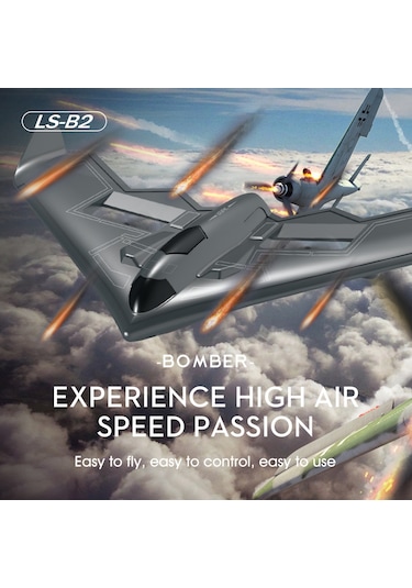 Shineyee Epp Malzemeli Led Işıklı 2.4ghz Uzaktan Kumandalı Uçak - Çocuklar Ve Yetişkinler İçin Koyu Gri