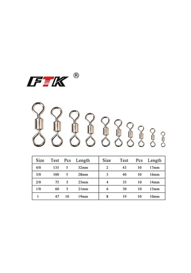 50 Adet/grup Döner Bilyalı Rulman Balıkçılık Döner Katı Döner Güvenlik Yapış Halka Döner Sazan Balıkçılık Aksesuarları 1/0-50pcs