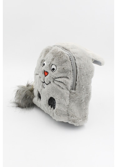 Chantaky 039 3000  Peluş Tavşan Çocuk Sırt Çantası Gri