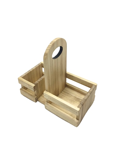 Ahşap Doğal Baharatlık Yağdanlık Ve Peçetelik Takımı Uzun Başlık Set Kavak-ıhlamur 1 Set Ahşap