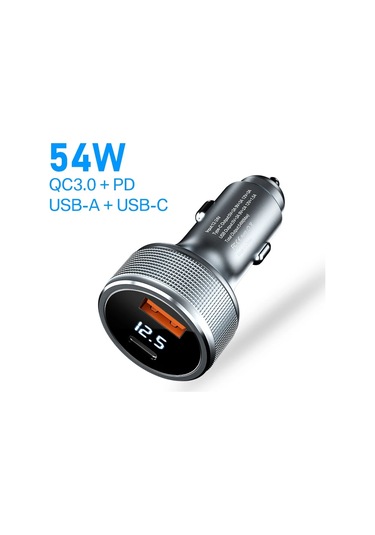 Asometech 54w Usb Araç Şarj Cihazı Qc Pd3.0 Hızlı Şarj İphone Uyumlu Xiaomi Samsung Huawei İçin Ildistribütör Garantili