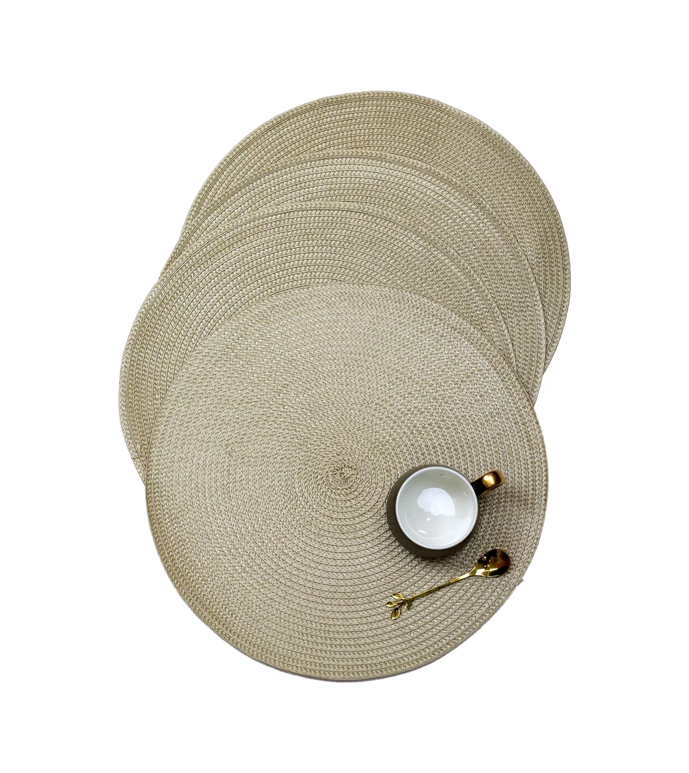 Amıkon Yuvarlak Servis Peçeteleri Yerlik 4 Parça. 246478135 Sıcak Bej