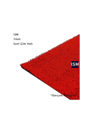 Ism - Suni Yapay Çim Balkon Halı - 7Mm - Kırmızı Renk
