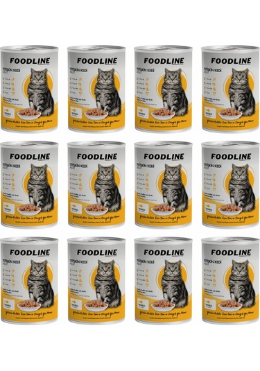 Foodline Tavuklu Yetişkin Kedi Konservesi 12 x 400 G