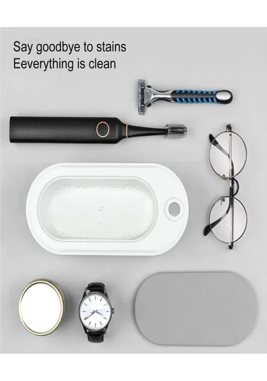 Springsun Ev Tipi Portatif Ultrasonik Mücevher Temizleyici - Gözlük, Saat İçin Yüksek Frekans Beyaz