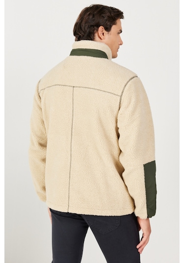Wrangler Regular Fit Normal Kesim Dik Yaka Ekru Sherpa Ceket W232218104 Ecru