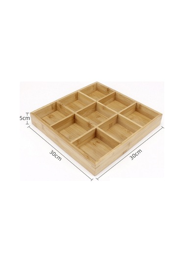 Sones Sıcak Tencere Bambu Tabak Bölmeli Tepsi Sebze Ahşap Tepsi Seti Küçük Dokuz Izgara Tabak