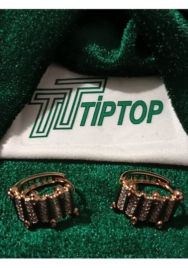 Tiptop / Lumina Atelier Zirkon Çelik Küpe Bakır