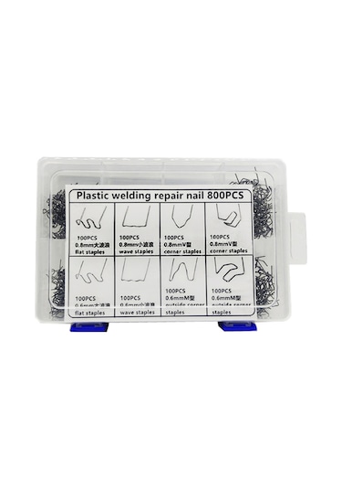 Vkemall 800 Adet 8 Farklı Tip Paslanmaz Çelik Otomobil Tampon Plastik Tamir Kaynak Çivi Seti