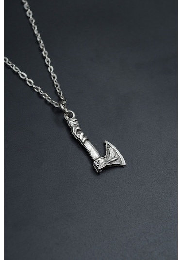 Viking Balta Düz Zincir Kolye Gümüş