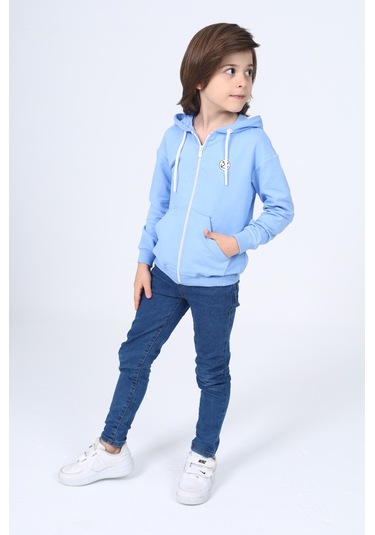 Toontoy Erkek Çocuk Baskılı Hırka Mavi