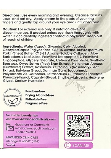 Advanced Clinicals Koyu Halka Karşıtı Göz Kremi 30 ML