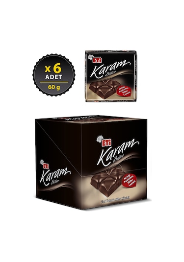 Eti Karam %45 Kakaolu Bitter Çikolata 6 x 60 G