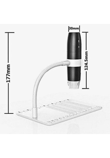 Dijital Mikroskop Usb Wifi Bağlantılı 1000x Zoom Kameralı Kablosuz Dijital Mikroskop Siyah Renk