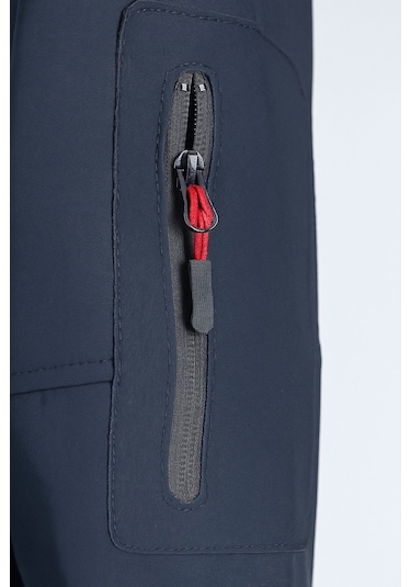 Suya Dayanıklı Slim Fit Softshell Kapüşonlu Erkek Mont Lacivert