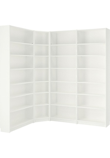 Köşe Kitaplık, Beyaz, 215/135x28x237 Cm Beyaz Köşe Kitaplık, Beyaz, 215/135x28x237 Cm Beyaz