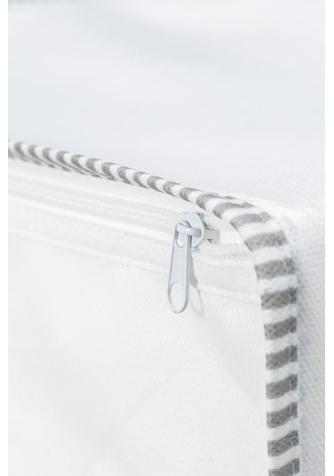 Flosoft Yorgan Yastık Saklama Hurcu, İpli Baskılı Çok Amaçlı Sandık Tipi Hurç 75x45x45 Cm