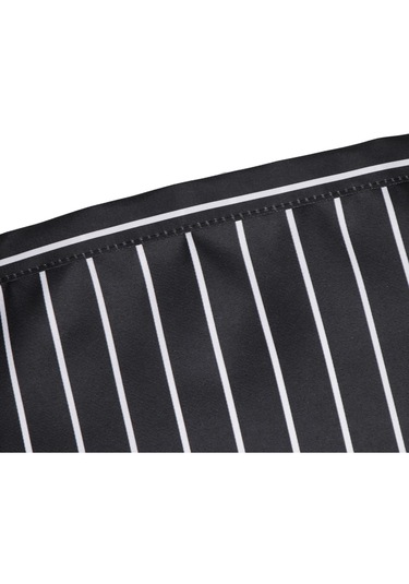 Suntek Cepli Unisex Çizgili Şef Önlüğü Restoran Siyah Siyah