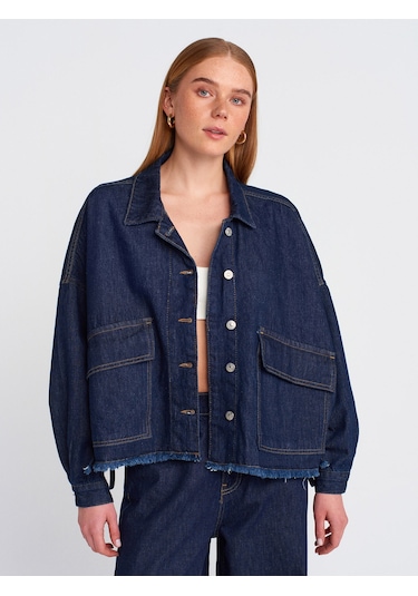 Dilvin 65362 Rins Yıkama Oversize Denim Mont Lacivert